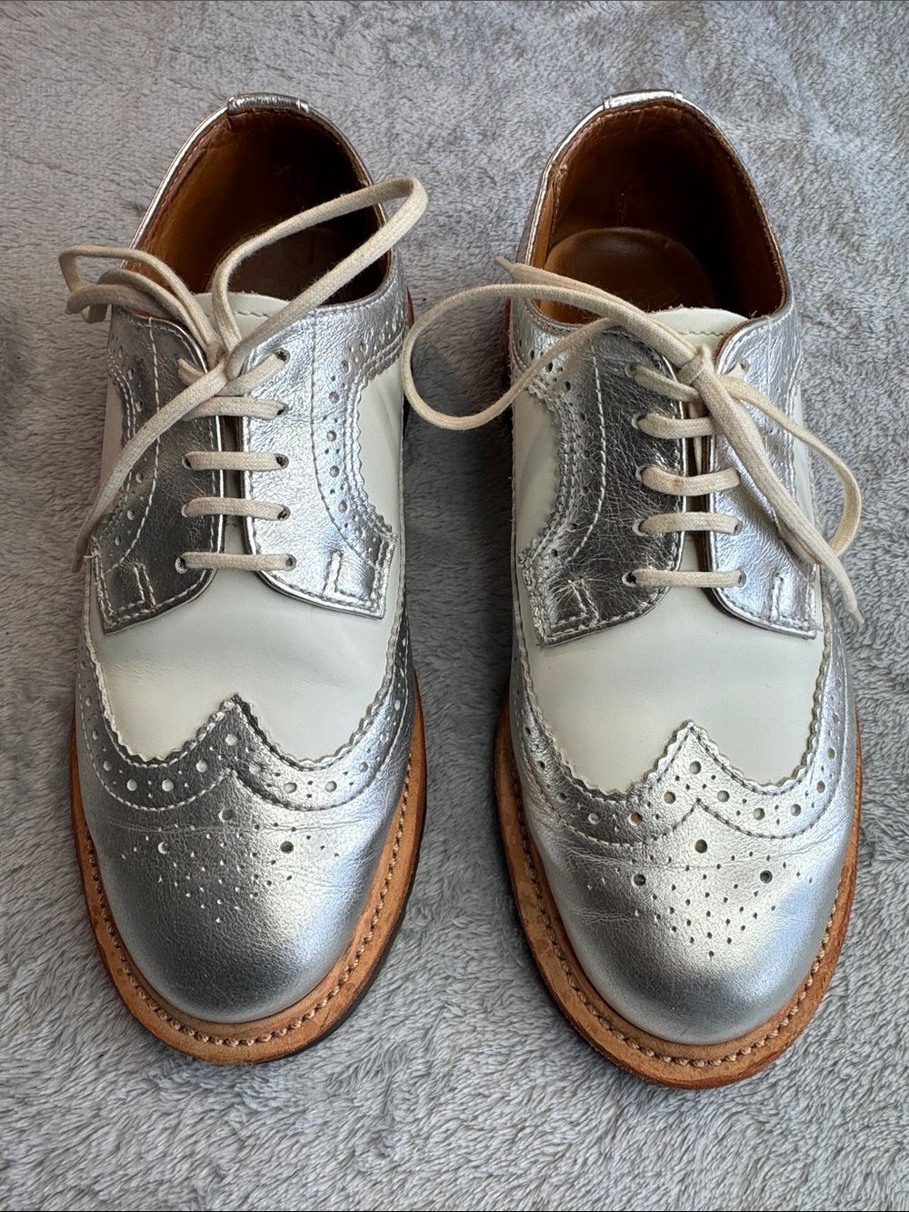 Rare Dr. Martens Mie 3989  Silver Oxford Shoes Size UK4 EU37 USL6 Unisex